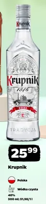 Wódka czysta Krupnik 40% Polska promocja w Netto