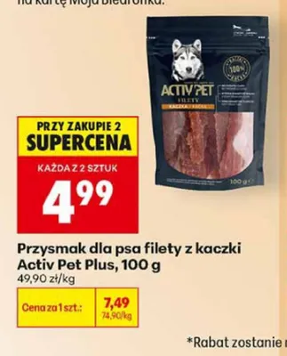 Przysmak dla psa filety z kaczki Activ Pet Plus promocja w Biedronka