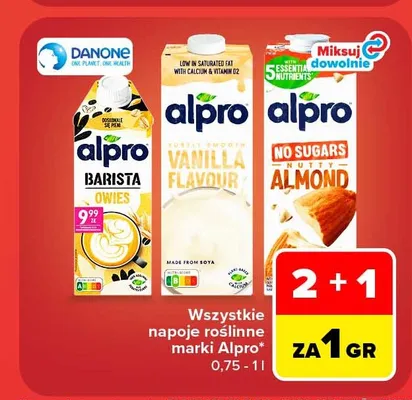Napoje roślinne marki Alpro promocja w Carrefour Market