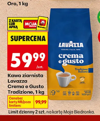 Kawa ziarnista Lavazza Crema e Gusto Tradizione promocja w Biedronka