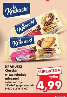 Ciastka w czekoladzie mlecznej Krakuski promocja w Kaufland