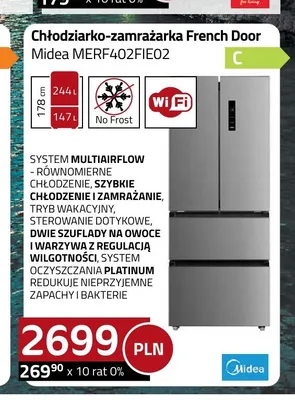 Chłodziarko-zamrażarka French Door Midea promocja w kakto.pl