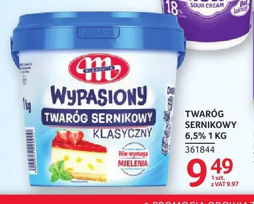 Twaróg sernikowy klasyczny Wypasiony Mlekovita 1kg promocja w Selgros