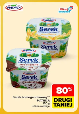 Serek homogenizowany stracciatella Piątnica promocja w Carrefour