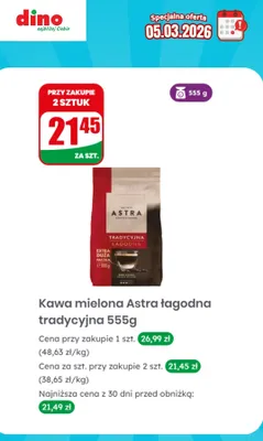 Kawa mielona łagodna tradycyjna promocja w Dino