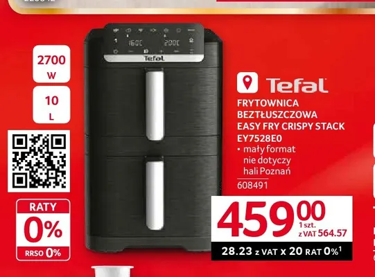 Frytownica beztłuszczowa Easy Fry Crispy Stack EY7528E0 Tefal promocja w Selgros