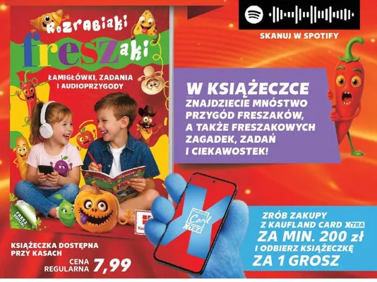 Książeczka Rozrabiaki Freszaki Łamigłówki zadania i audioprzygody promocja w Kaufland