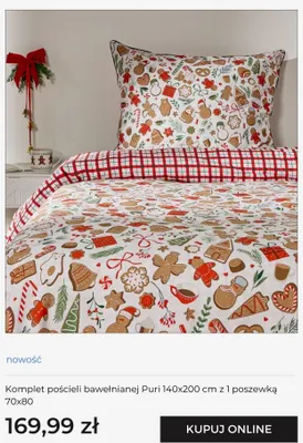 Komplet pościeli bawełnianej Puri 140x200 cm z 1 poszewką 70x80 Home & You promocja w home&you