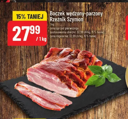Boczek wędzony-parzony Rzeźnik Szymon promocja w POLOmarket