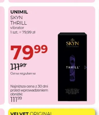Wibrator Skyn Thrill Unimil promocja w Drogerie Jawa