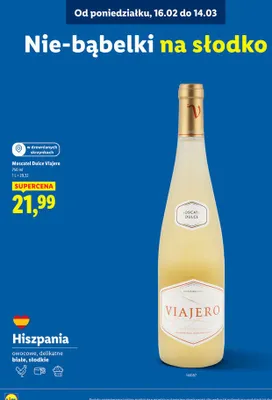 Wino musujące białe słodkie owocowe delikatne promocja w Lidl