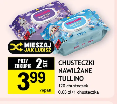 Chusteczki nawilżane Tullino promocja w Gram Market