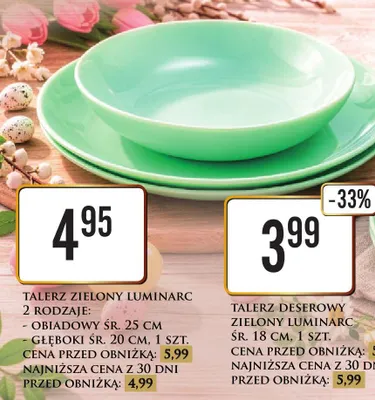 Talerz obiadowy zielony Luminarc promocja w Dino