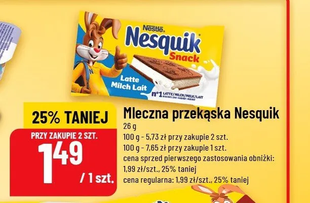 Mleczna przekąska Nesquik promocja w POLOmarket