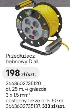 Przedłużacz bębnowy Diall promocja w Castorama