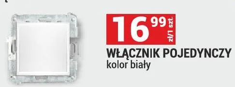 Włącznik pojedynczy kolor biały promocja w Merkury Market