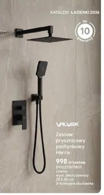 Zestaw prysznicowy podtynkowy Valvex Harris czarny promocja w Castorama