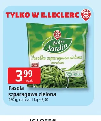 Fasolka szparagowa zielona mrożona Notre Jardin promocja w Leclerc