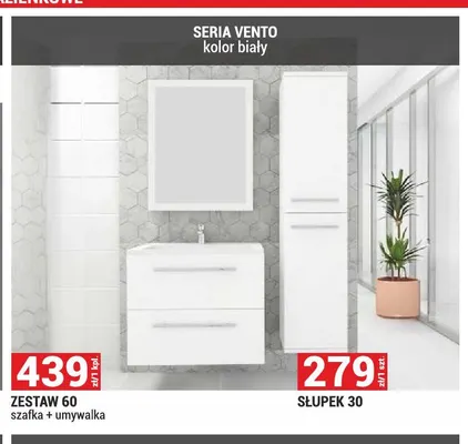 Zestaw 60 szafka + umywalka Vento promocja w Merkury Market