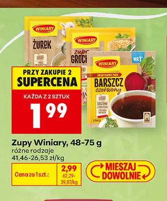 Zupy Winiary różne rodzaje promocja w Biedronka