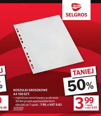 Koszulki groszkowe A4 promocja w Selgros