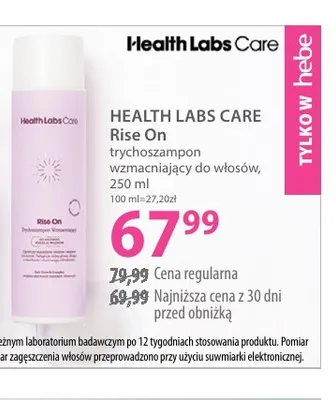Rise On trychoszampon wzmacniający do włosów Health Labs Care promocja w Hebe