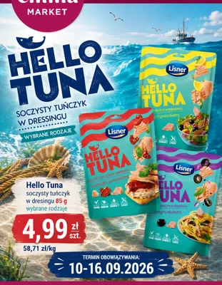 Hello Tuna soczysty tuńczyk w dresingu z cytryną i tymiankiem Lisner promocja w emma MARKET