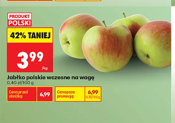 Jabłka polskie wczesne promocja w Biedronka