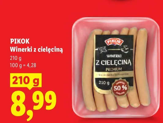 Winerki z cielęciną Pikok promocja w Lidl