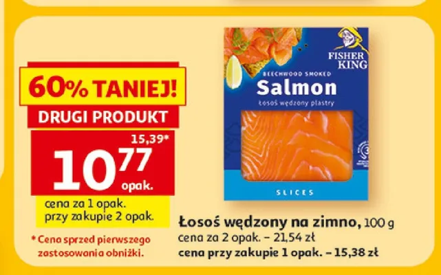Łosoś wędzony Fisher king promocja w Auchan