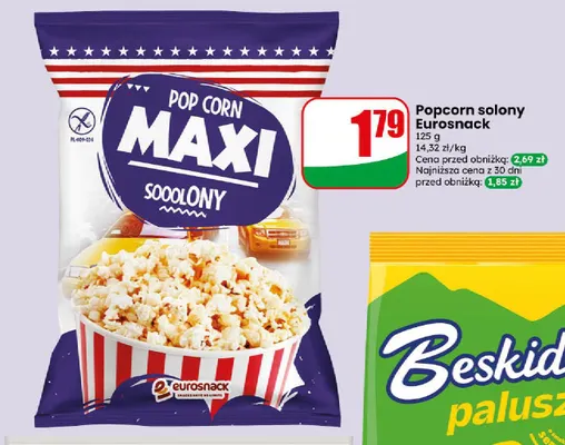 Popcorn solony Eurosnack promocja w Dino