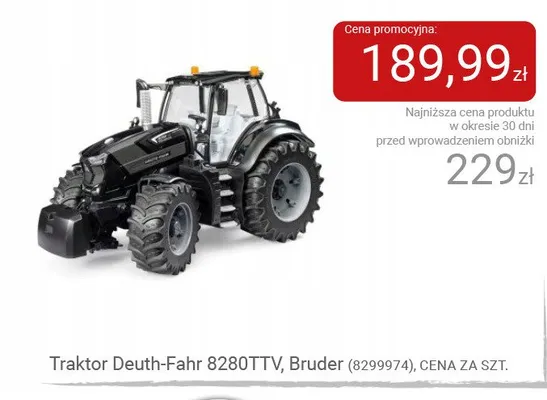 Traktor Deuth-Fahr 8280TTV Bruder promocja w Smyk