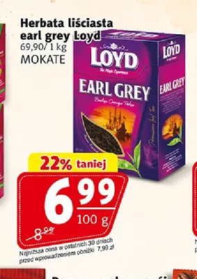 Herbata liściasta earl grey Loyd promocja w Prim Market