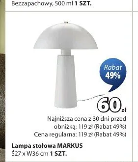 Lampa stołowa MARKUS S27 x W36cm promocja w Jysk