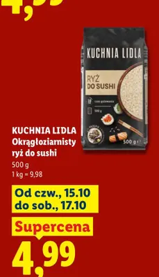 Ryż okrągłoziarnisty do sushi Kuchnia Lidla promocja w Lidl