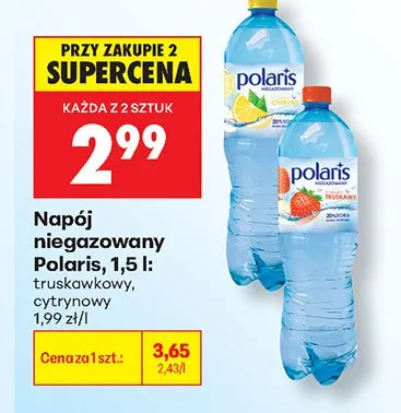 Napój niegazowany truskawkowy Polaris promocja w Biedronka