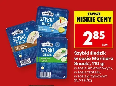 Szybki śledzik w sosie w stylu tzatziki Marinero Snack! promocja w Biedronka