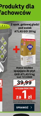 Masa szybko spajająca do płyt Gkb Atlas promocja w Leroy Merlin