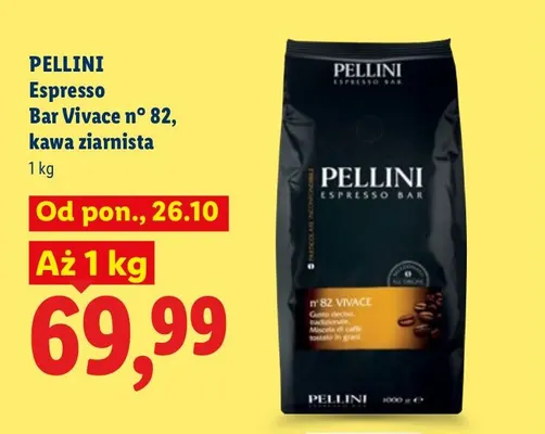 Kawa ziarnista Pellini Espresso Bar Vivace n° 82 promocja w Lidl