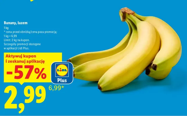 Banany luzem promocja w Lidl