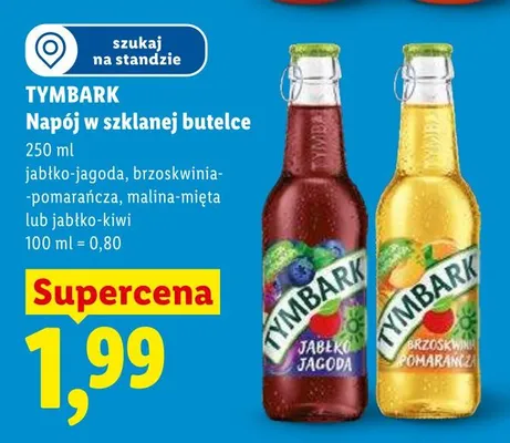 Napój w szklanej butelce Tymbark jabłko-jagoda promocja w Lidl