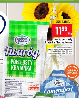 Twaróg półtłusty krajanka Mleczna Polana promocja w POLOmarket