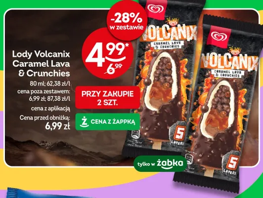 Lody Volcanix Caramel Lava & Crunchies promocja w Żabka