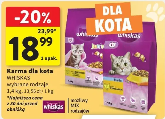 Karma dla kota tuńczyk WHISKAS SUPREME promocja w Intermarche