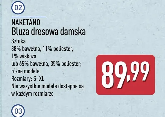 Bluza dresowa damska Naketano promocja w Aldi