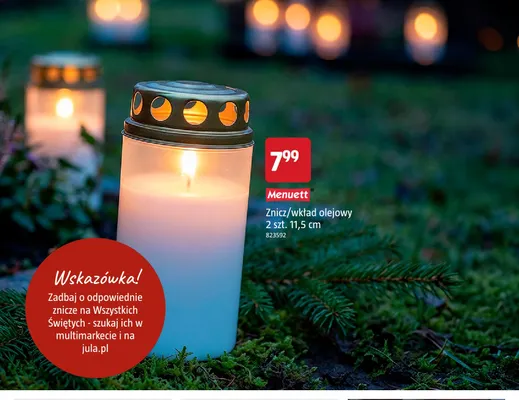 Znicz wkład olejowy 2-pak 11,5 cm Menuett promocja w Jula