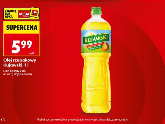 Olej rzepakowy Kujawski promocja w Biedronka