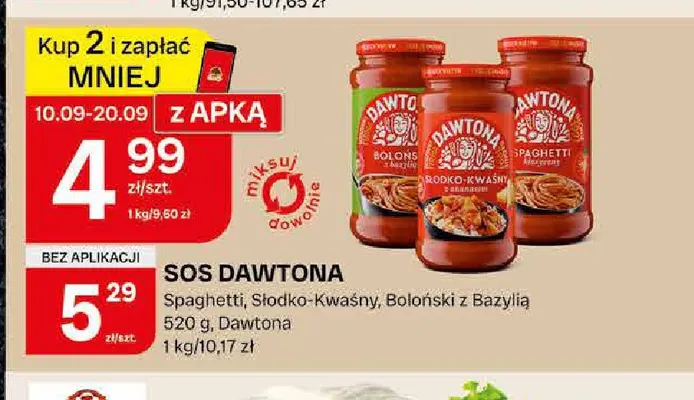 Sos Dawtona boloński z bazylią promocja w Chorten