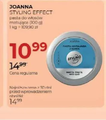 Pasta do włosów matująca Joanna Styling Effect promocja w Drogerie Jawa