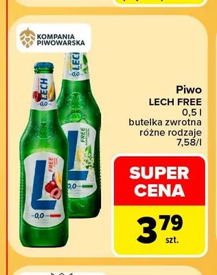 Piwo bezalkoholowe Lech arbuz z miętą promocja w Carrefour